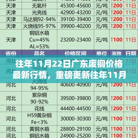 往年11月22日廣東廢銅市場深度解析，最新行情、市場走勢一網打盡！