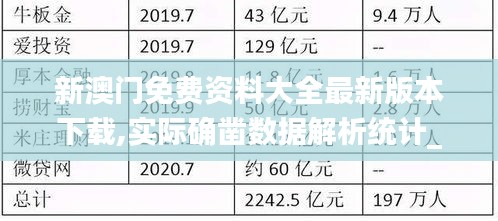 新澳門免費資料大全最新版本下載,實際確鑿數據解析統計_互動版YXG2.49