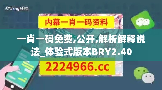 一肖一碼免費,公開,解析解釋說法_體驗式版本BRY2.40