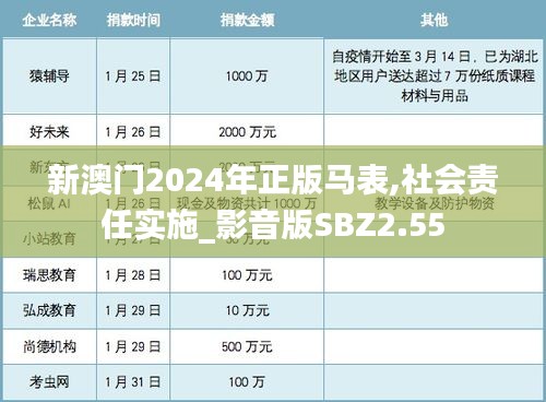 新澳門2024年正版馬表,社會責任實施_影音版SBZ2.55