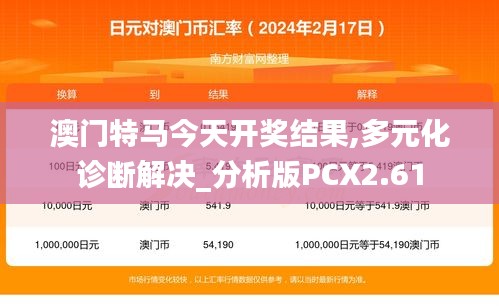 澳門特馬今天開獎結果,多元化診斷解決_分析版PCX2.61