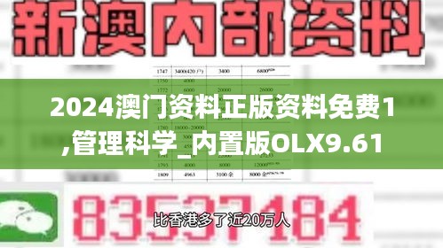 2024澳門資料正版資料免費1,管理科學_內置版OLX9.61