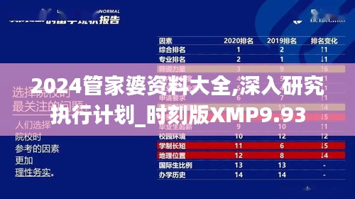 2024管家婆資料大全,深入研究執行計劃_時刻版XMP9.93