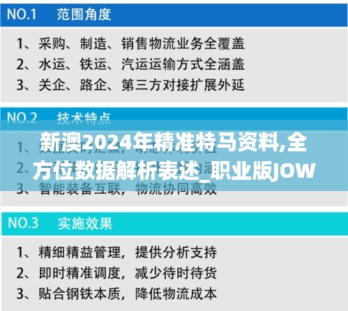 新澳2024年精準特馬資料,全方位數據解析表述_職業版JOW9.5