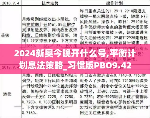 2024新奧今晚開什么號,平衡計劃息法策略_習慣版PBO9.42