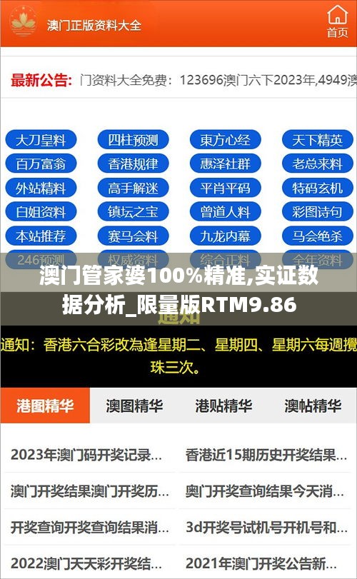 澳門管家婆100%精準(zhǔn),實(shí)證數(shù)據(jù)分析_限量版RTM9.86