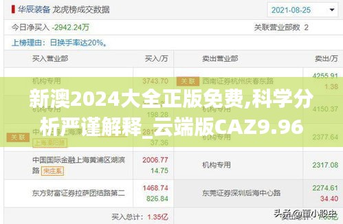 新澳2024大全正版免費,科學分析嚴謹解釋_云端版CAZ9.96