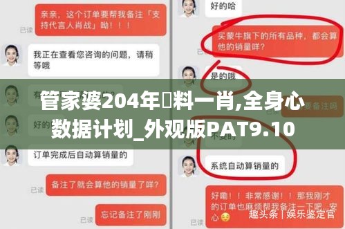 管家婆204年資料一肖,全身心數據計劃_外觀版PAT9.10