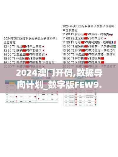 2024澳門開碼,數據導向計劃_數字版FEW9.30