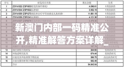 新澳門內部一碼精準公開,精準解答方案詳解_復興版QGY9.51