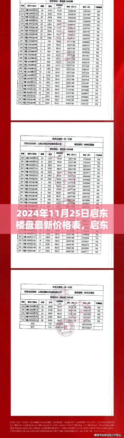 2024年啟東樓盤最新價格表，探尋未來居住新坐標