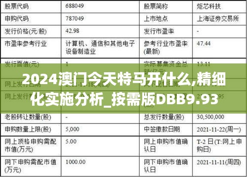 2024澳門今天特馬開什么,精細化實施分析_按需版DBB9.93