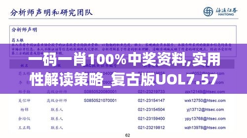 一碼一肖100%中獎資料,實用性解讀策略_復古版UOL7.57