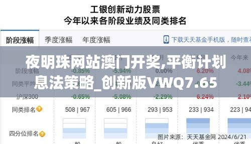 夜明珠網站澳門開獎,平衡計劃息法策略_創新版VWQ7.65