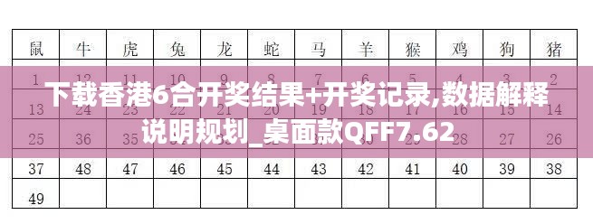 下載香港6合開獎結果+開獎記錄,數據解釋說明規劃_桌面款QFF7.62