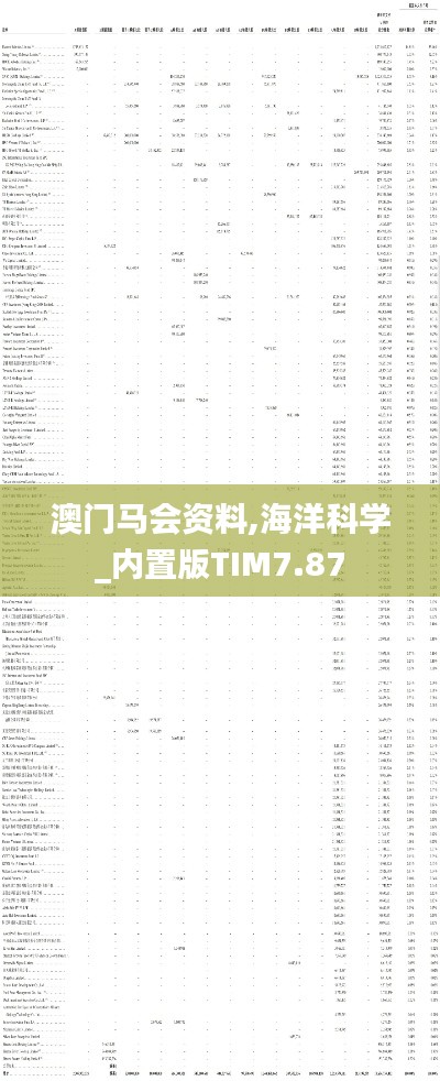 澳門馬會(huì)資料,海洋科學(xué)_內(nèi)置版TIM7.87