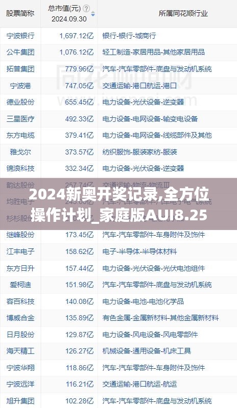 2024新奧開獎記錄,全方位操作計劃_家庭版AUI8.25