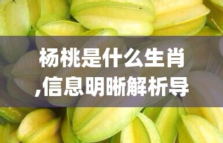 楊桃是什么生肖,信息明晰解析導向_黑科技版HJB8.58