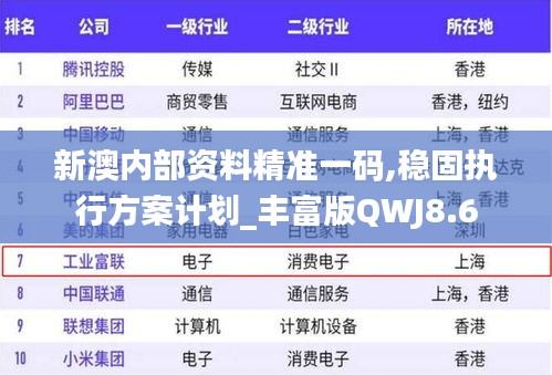 新澳內部資料精準一碼,穩固執行方案計劃_豐富版QWJ8.6