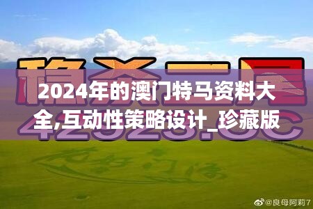 2024年的澳門特馬資料大全,互動性策略設計_珍藏版NXH8.45