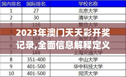 2023年澳門天天彩開獎記錄,全面信息解釋定義_強勁版OUC90.988