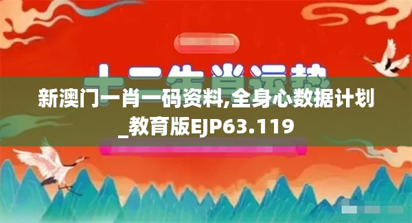 新澳門一肖一碼資料,全身心數據計劃_教育版EJP63.119