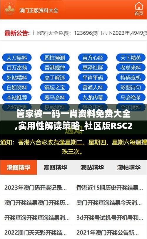 管家婆一碼一肖資料免費大全,實用性解讀策略_社區版RSC25.190