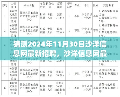 沙洋信息網最新招聘服務深度探索與全面解讀（2024年預測版）