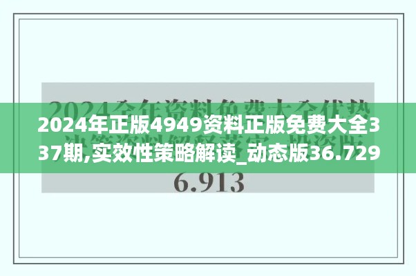 2024年正版4949資料正版免費大全337期,實效性策略解讀_動態版36.729-4