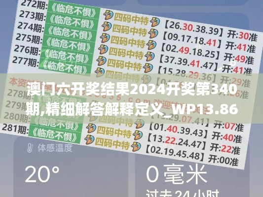 澳門六開獎結果2024開獎第340期,精細解答解釋定義_WP13.862-7