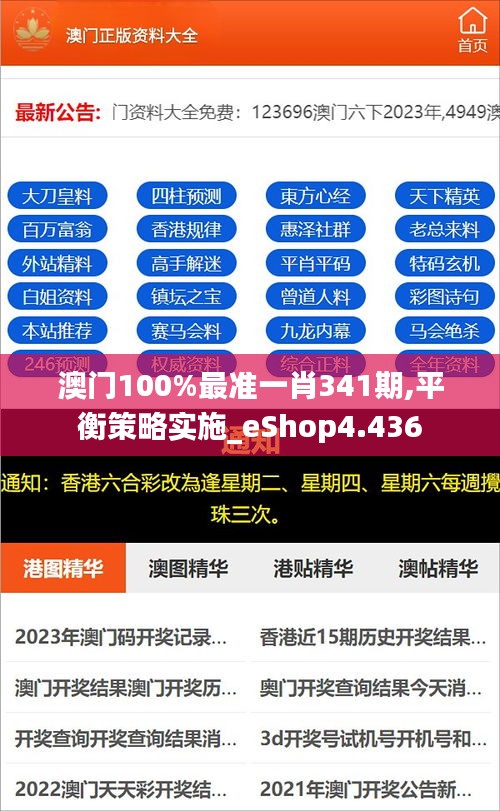 澳門(mén)100%最準(zhǔn)一肖341期,平衡策略實(shí)施_eShop4.436