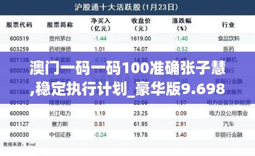 澳門一碼一碼100準確張子慧,穩定執行計劃_豪華版9.698