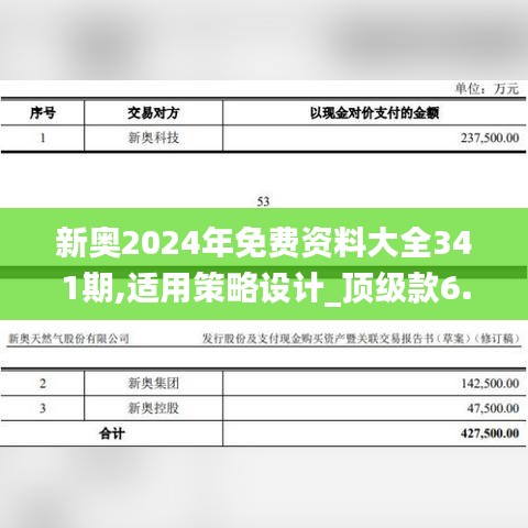 新奧2024年免費資料大全341期,適用策略設(shè)計_頂級款6.285