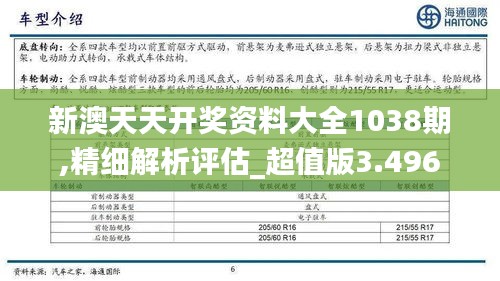 新澳天天開獎資料大全1038期,精細解析評估_超值版3.496