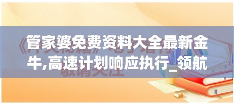 管家婆免費資料大全最新金牛,高速計劃響應執行_領航款6.803