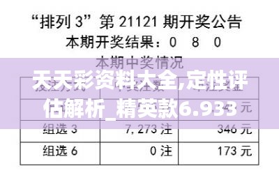 天天彩資料大全,定性評(píng)估解析_精英款6.933