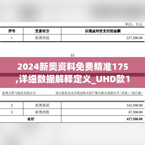 2024新奧資料免費精準175,詳細數據解釋定義_UHD款10.757