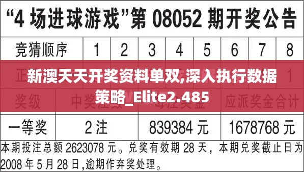 新澳天天開獎資料單雙,深入執行數據策略_Elite2.485