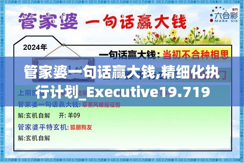 管家婆一句話贏大錢,精細化執(zhí)行計劃_Executive19.719