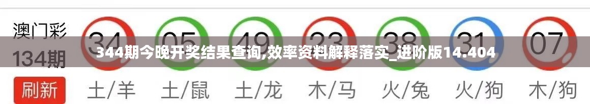 344期今晚開獎結果查詢,效率資料解釋落實_進階版14.404