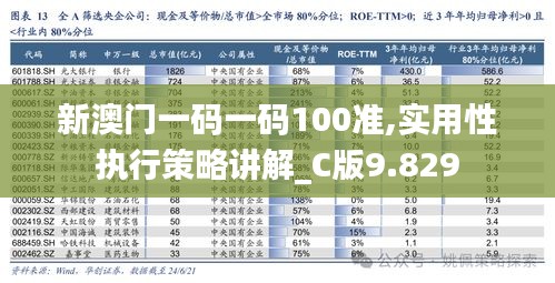 新澳門一碼一碼100準,實用性執(zhí)行策略講解_C版9.829