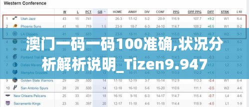 澳門一碼一碼100準(zhǔn)確,狀況分析解析說明_Tizen9.947