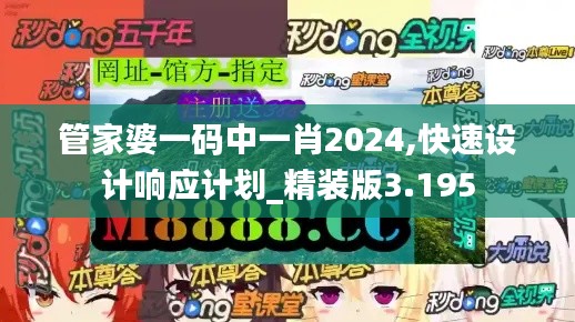 管家婆一碼中一肖2024,快速設計響應計劃_精裝版3.195