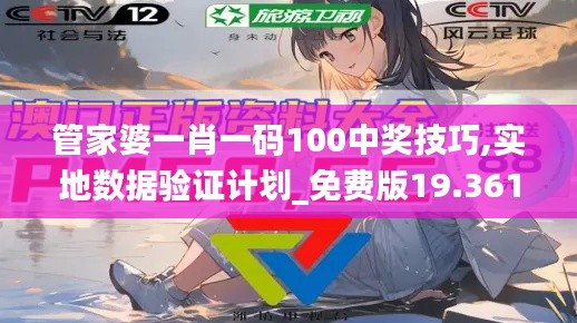 管家婆一肖一碼100中獎技巧,實地數據驗證計劃_免費版19.361