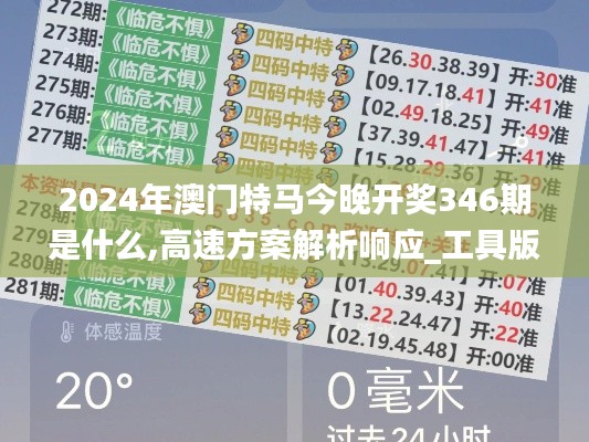 2024年澳門特馬今晚開獎346期是什么,高速方案解析響應_工具版4.216