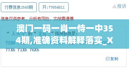 澳門一碼一肖一恃一中354期,準確資料解釋落實_X7.472