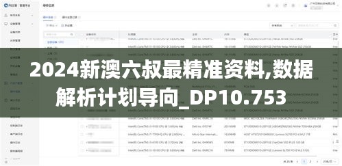 2024新澳六叔最精準資料,數據解析計劃導向_DP10.753