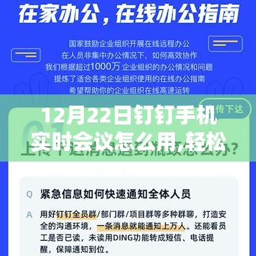 12月22日釘釘手機實時會議使用指南，輕松上手