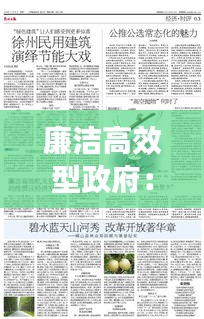 廉潔高效型政府：廉潔高效政府例子 