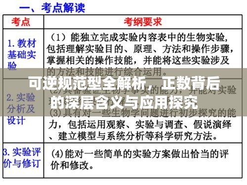 可逆規范型全解析，正數背后的深層含義與應用探究